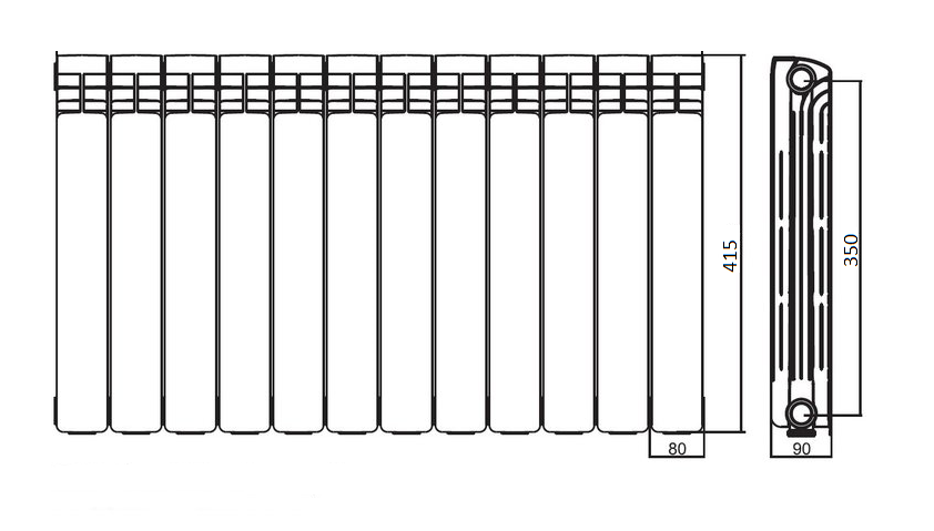Размеры радиаторов отопления. Рифар радиаторы алюминиевые 500. Rifar ALUM 500 8 секций. Батарея Рифар 10 секций размер. Rifar ALUM 500 6 секций.