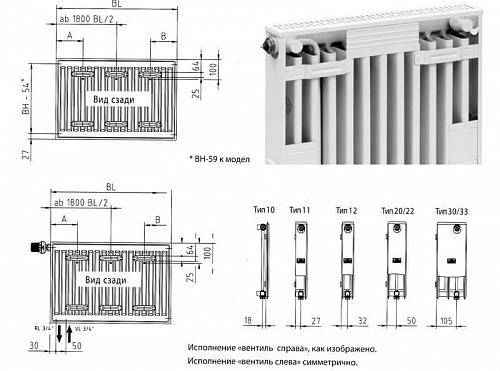 Kermi FTV 22 600x600 панельный радиатор с нижним подключением