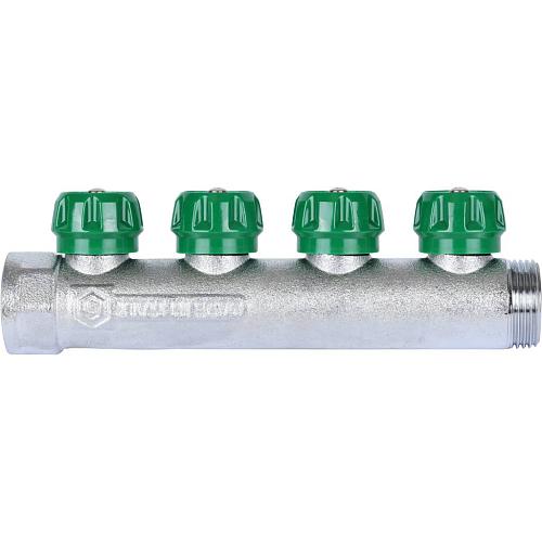 SMB-6850-013404 Stout Коллектор регулирующий 1", 4 отвода  3/4"ЕК