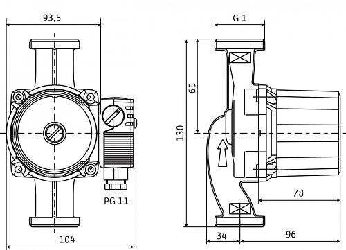 Wilo Star-RS 15/2-130 с гайками Циркуляционный насос