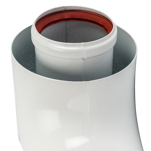 Stout Элемент дымохода отвод коаксиальный 90° DN60/100, п/м уплотнения и хомут в комплекте