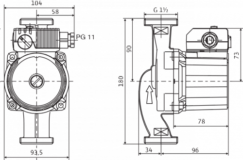 Wilo Star-RS 25/4-RG с гайками Циркуляционный насос