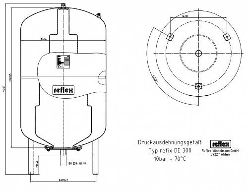 Reflex DE 300 PN10 гидроаккумулятор для систем водоснабжения