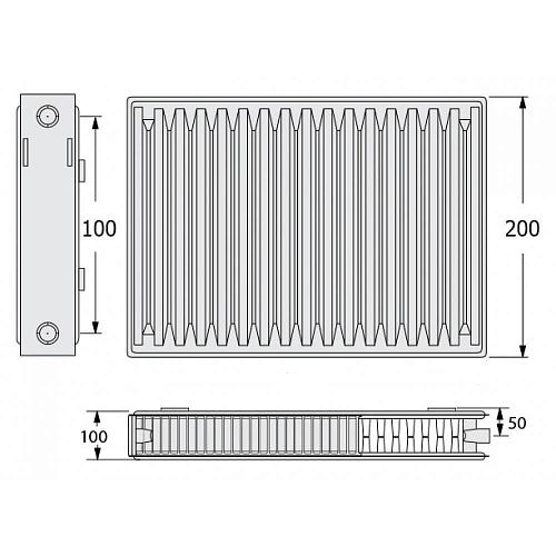 Kermi FKO 22 200x3000 панельный радиатор с боковым подключением