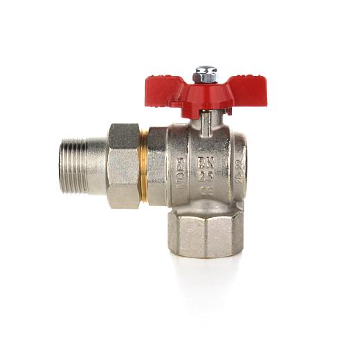 Elsen Кран шаровой угловой НВ 3/4" - 3/4", ручка - бабочка, с накидной гайкой