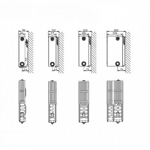 STELRAD Compact 21 500х2600 Стальные панельные радиаторы с боковым подключением