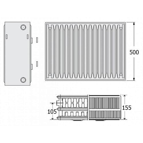 Kermi FKО 33 500х800 панельный радиатор с боковым подключением