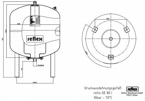 Reflex DE 80 PN10 гидроаккумулятор  для систем водоснабжения