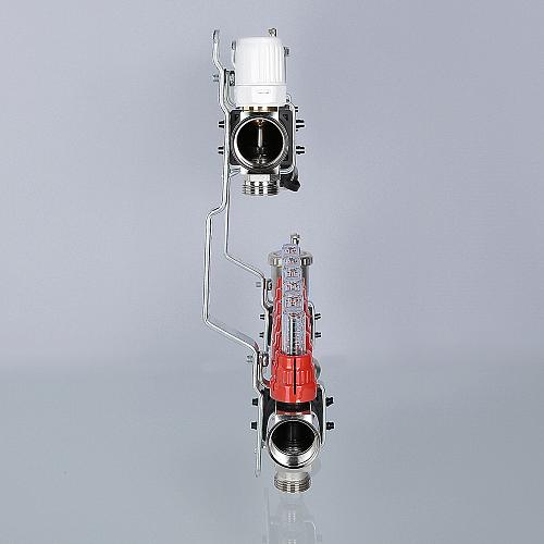 Valtec 1", 12 x 3/4", евроконус Коллекторный блок с регулировочными клапанами и расходомерами
