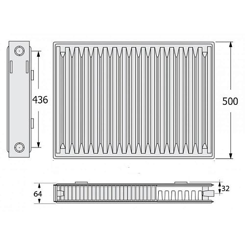 Kermi FKO 12  500x900 панельный радиатор с боковым подключением