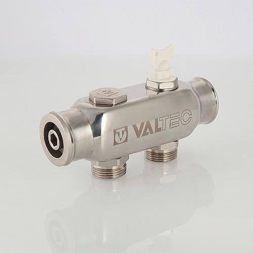 Valtec 1", 7 х 3/4" Коллектор 7 вых. из нержавеющей стали с межосевым расстоянием выходов 50 мм (евроконус)