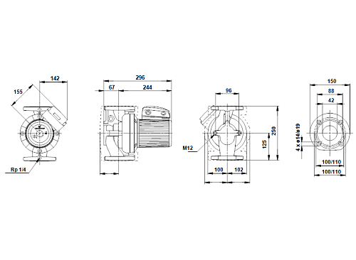 Grundfos 200 UPS 40/185 F /400V Циркуляционный насос