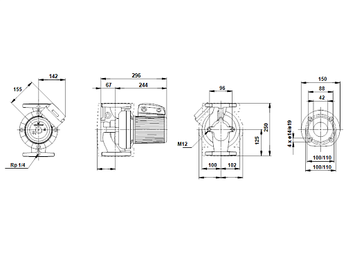 Grundfos 200 UPS 40/185 F /220V Циркуляционный насос