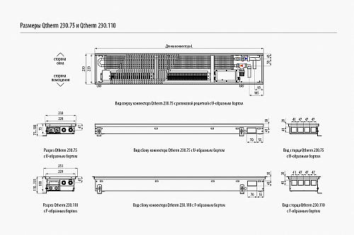 Varmann Qtherm 230-110-1000 Внутрипольный конвектор с принудительной конвекцией