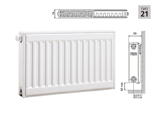 Prado Universal U21 500x1400 стальной панельный радиатор с нижним подключением