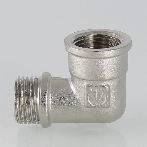 Valtec 1/4" Угольник латунный никелированный с переходом на наружную резьбу