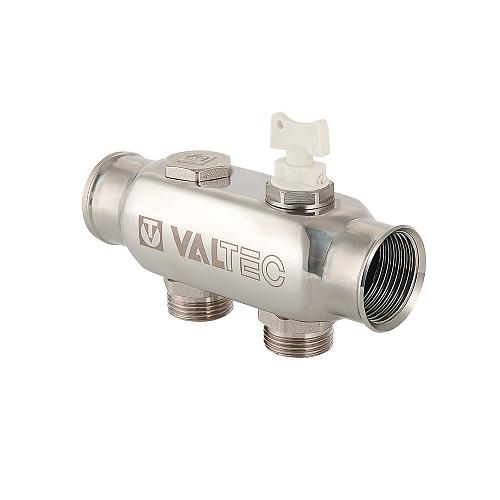 Valtec 1", 3 х 3/4" Коллектор 3 вых. из нержавеющей стали с межосевым расстоянием выходов 50 мм (евроконус)