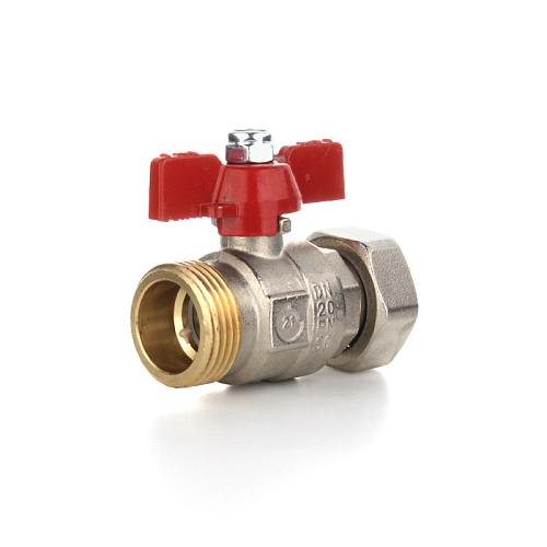 Elsen Кран шаровой НВ 1", ручка - бабочка, с накидной гайкой и возможностью опломбировки