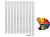 Arbiola Mono V 700-60-10 секции цветной вертикальный радиатор c нижним подключением